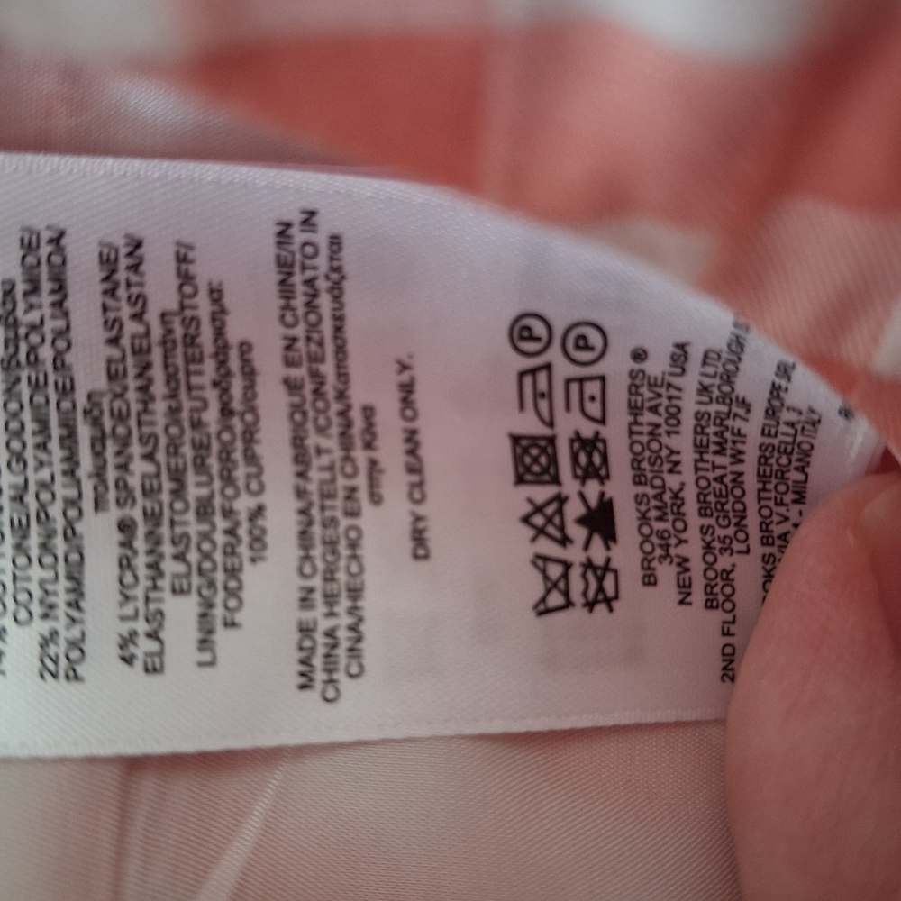 Brooks Brothers Peach Gingham 3 Piece Suit Set - Picture 6 of 16